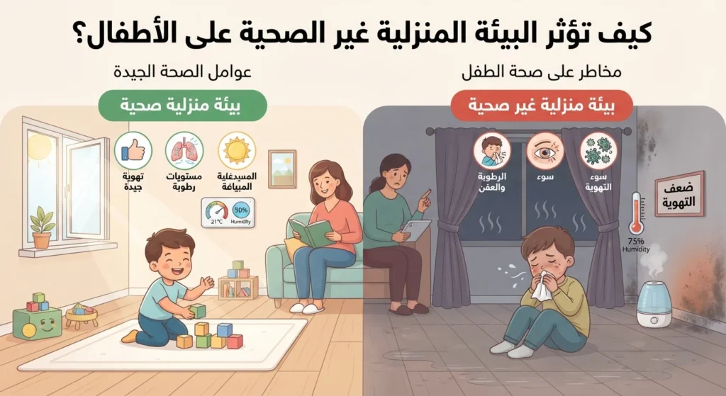 كيف تؤثر البيئة المنزلية غير الصحية على الأطفال؟