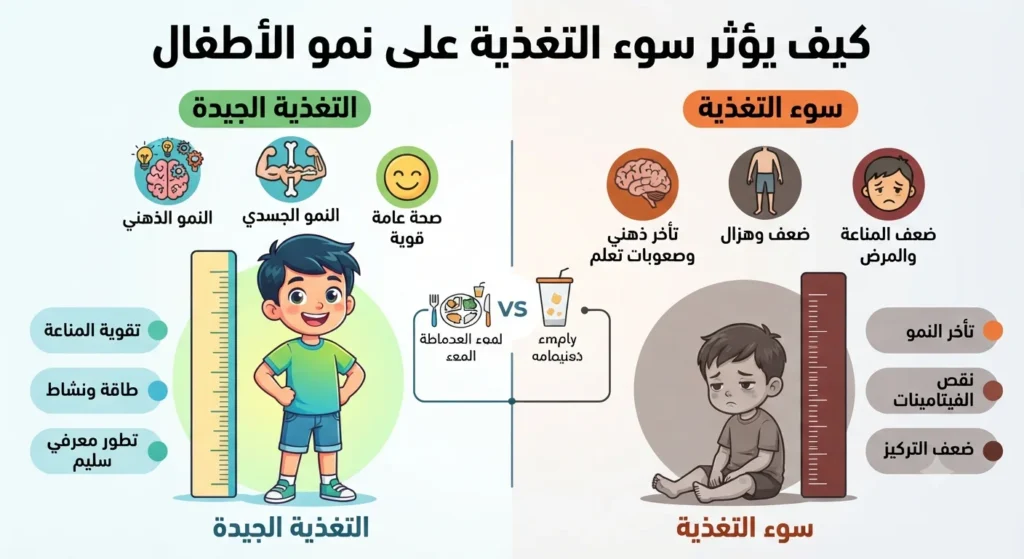 كيف يؤثر سوء التغذية على نمو الأطفال